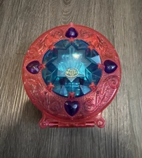 Vintage 1996 Polly Pocket Round Pink Heart Crystal Castle Bluebird Toys
