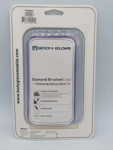 三星 Galaxy Note 2 (II) 超薄身体手套钻石拉丝保护壳 - 紫色 — 第 2/4 张图片