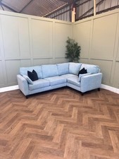Blue - Furniture Village Brondby Small Fabric Corner Sofa - Delivery Available