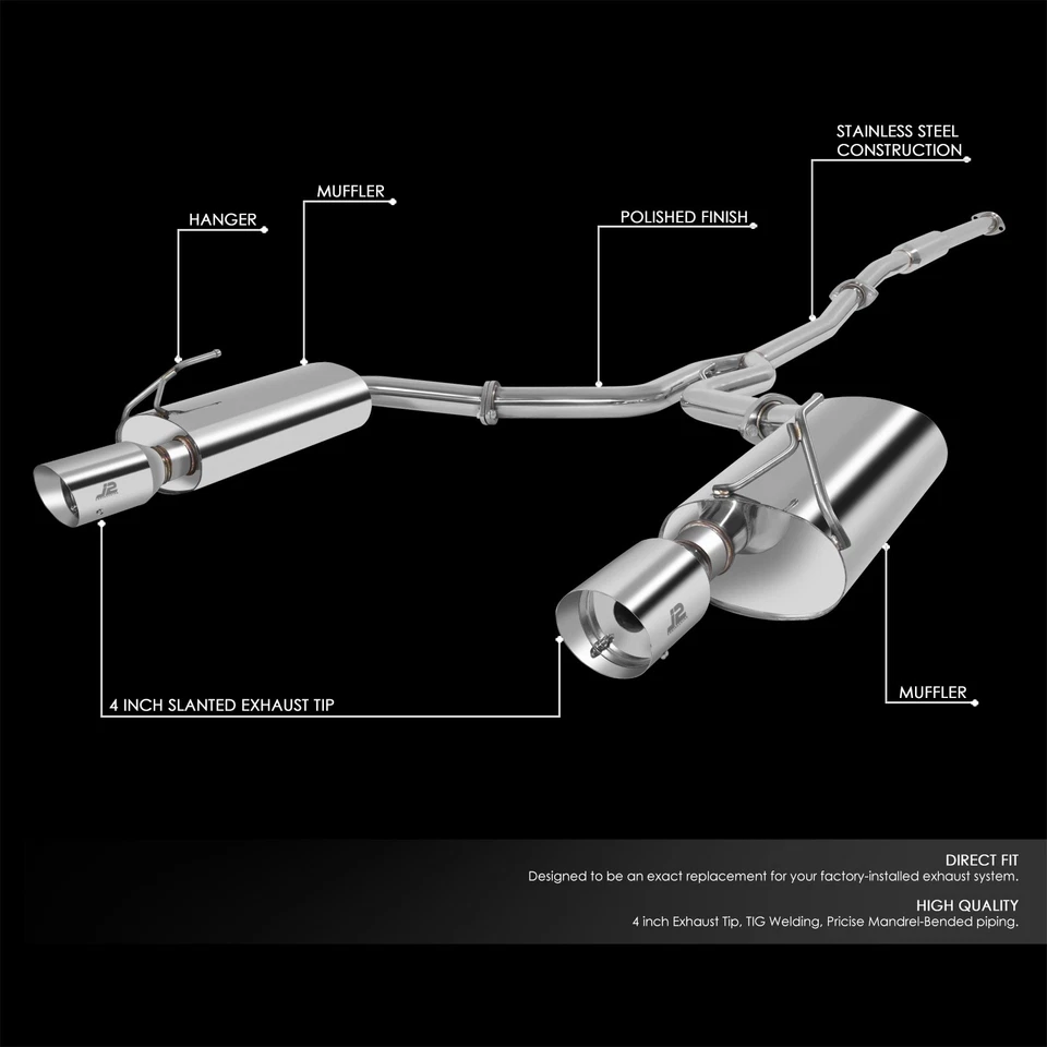 Silenciador de ponta J2 CAT BACK CATBACK ESCAPE 4" PARA 04-08 NISSAN MAXIMA V6 A34 VQ35 - Imagem 2 de 4