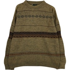 Vintage ICELAND all-over print knit sweater made in Italy men's size L equiv...