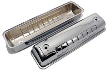 1955-64 Ford 272292312 Y-block V8 Steel Valve Covers - Chrome - F-100 F-250
