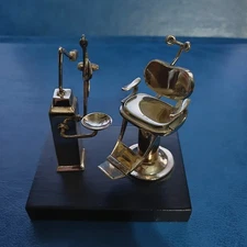 Miniature Vintage Italian 925 Sterling Silver Dentist's Chair by La Medusa Oro