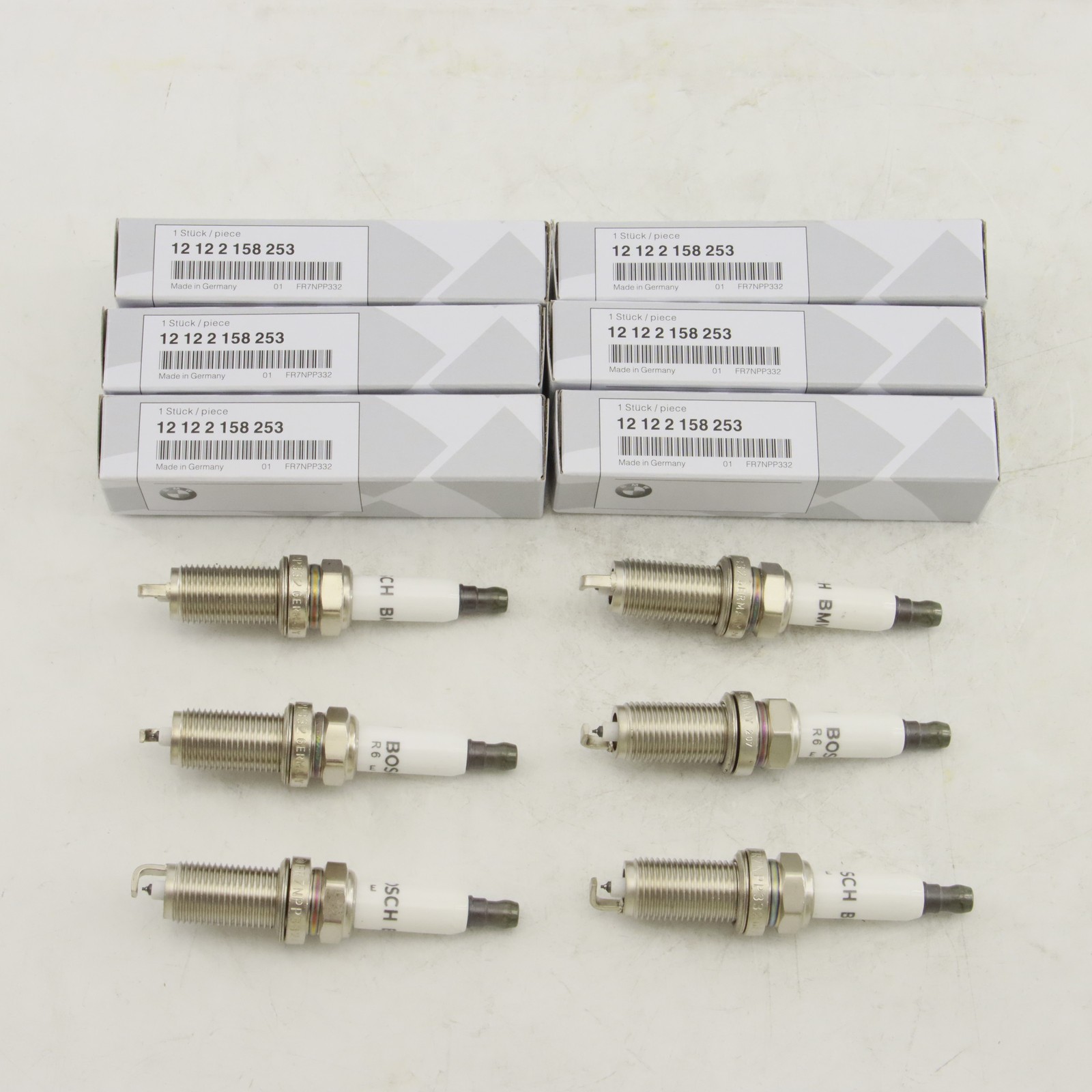 OEM 6PCS 12122158253 Spark Plugs For BMW X3 X5 328i 528i 525i 530i