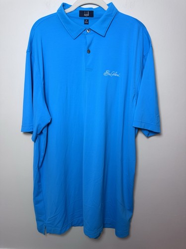 Sea Island Golf Polo Shirt XL Dunhill Links Logo Club Turquoise Blue