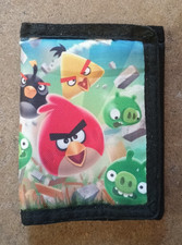 Vtg Angry Birds Wallet Black Children Boys Girls Trifold Wallet multi Pockets