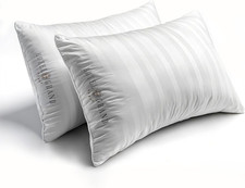 White Feather Down Pillows King Size Set of 2 Packs Bed Pillows Medium Firm Hypo