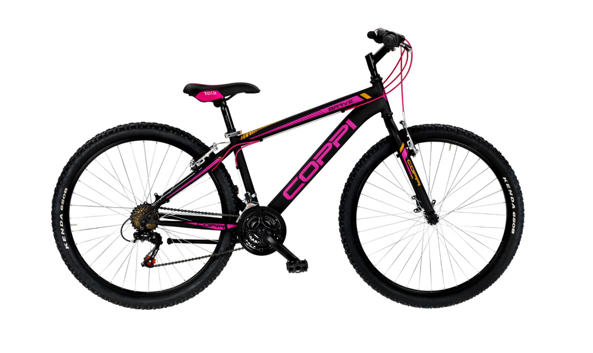 Vélo Mtb 27,5 Brave 21 Vitesses Femme Fille Noir Et Fuchsia