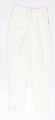 Capsule Damen Hose weiß Tapered S Gummibund Taschen