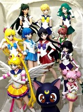 Sailor Moon GLITTER GLAMOURS 10 Figures Luna Soft Vinyl Bandai Opened