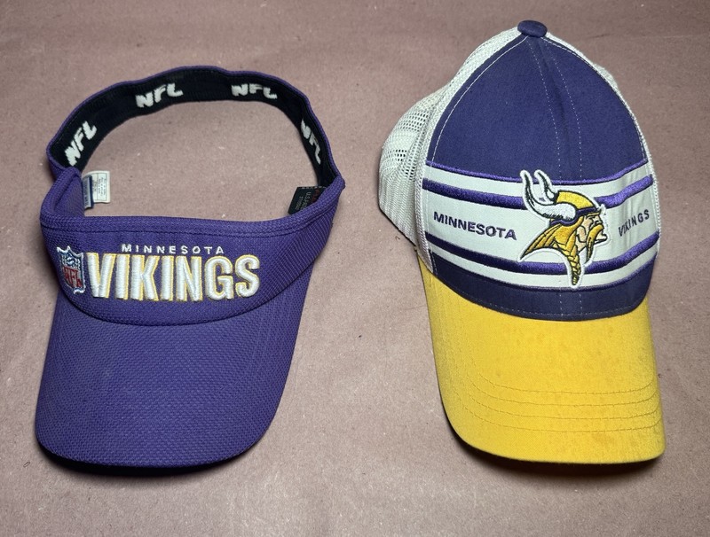 Lot of Two Vintage Vikings Hats, NFL football hats 
