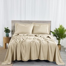 PIECE BAMBOO SHEET SET WITH SNUG GRIP, QUEEN - BIBB HOME 2000 COUNT 6
