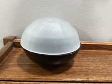 Vintage 2 Piece Powder Jar. Black Bottom With Frosted Domed Top” Magic Noire”