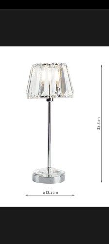 Beautiful Pair Of LAURA ASHLEY Crystal Glass/Chrome CAPRI Table Lamps (35.5cm) - Picture 7 of 17