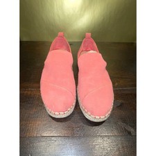 TOMS Coral Suede Slip On Hibiscus Sueded Shoes Comfort Casual Womens Sz 7