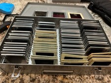 Vintage Metal Slide Storage Case With 75 Square Glass Slides Brumberger Old Lot