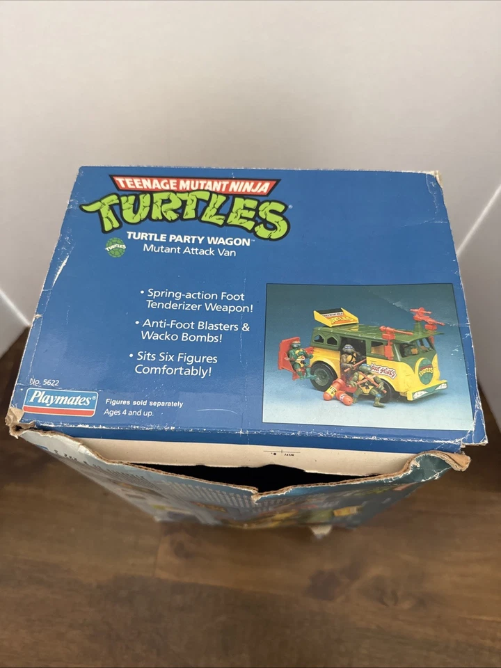 Vintage 1989 TMNT Ninja Turtle Vintage Party Wagon Toy Van EMPTY BOX ONLY - Image 4 of 4