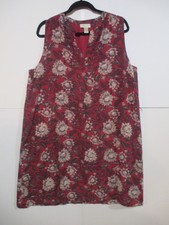 LOFT XL Burgundy Floral Belted A-line DRESS