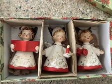 Vintage  Christmas Angel Bell Trio 4 National...