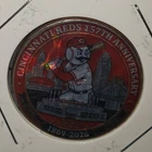 Cincinnati Reds  Mascot Mr. Red Colorized Kennedy Half Dollar Coin