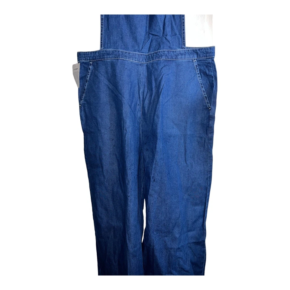 NUEVO AMERICAN APPAREL Mono Denim Azul Pierna Ancha Mono Talla XL Foto 4 de 4