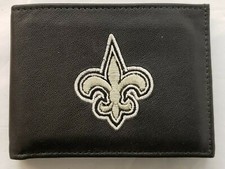 NFL New Orleans Saints Bill Fold Leather Wallet, New Embroidered Logo