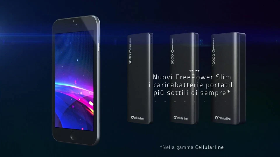 CARICABATTERIA Rapida POWER BANK Originale CELLULARLINE FREEPOWER SLIM 3000 mAh - Immagine 4 di 4