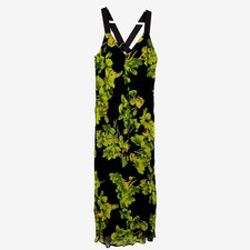 TOPSHOP Women Floral Print Crossback Maxi Dress In Green Multi Size US 2