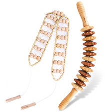 2PCS Wood Therapy Massage Tools, Wooden Massage Roller Stick  Back Massager Rol