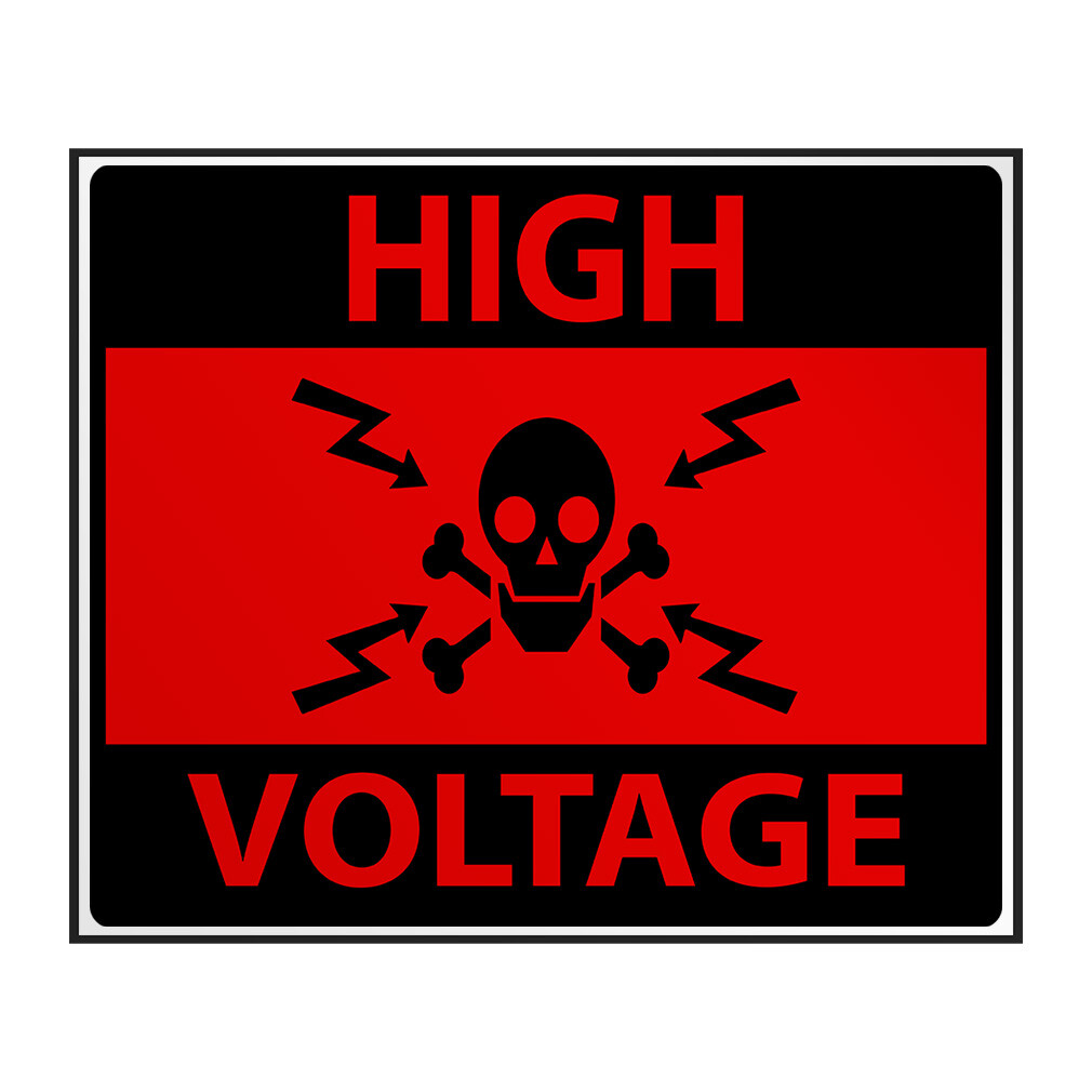 Industrial Decals Horizontal Vinyl Stickers High Voltage Warning Sign A Safety