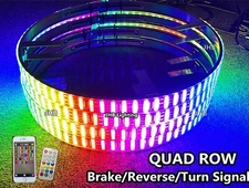 JHB 4x 15.5" QUAD ROW CHASING FLOW Multi-function LED Wheel Rings APP Remote Set