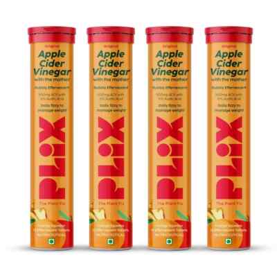 PLIX THE PLANT FIX Apple Cider Vinegar Tablet weight loss Pack 4 ( Orange )