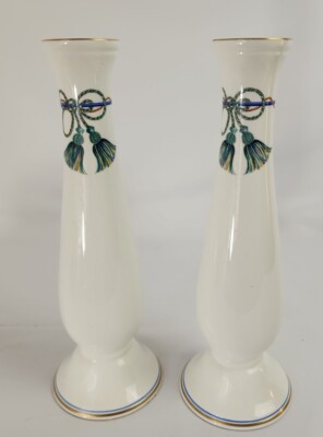 Villeroy Boch Bone China Bud Vases (2) Tassels 5/8