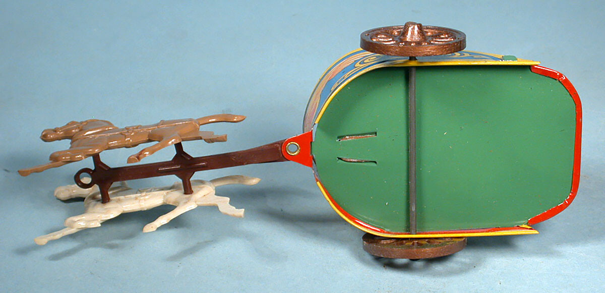 1950s Ben-Hur inspired Tin Chariot & Warrior Toy w/box U.S. Metal