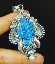 Natural Calsilica Gemstone 925 Sterling Silver Women's Pendant