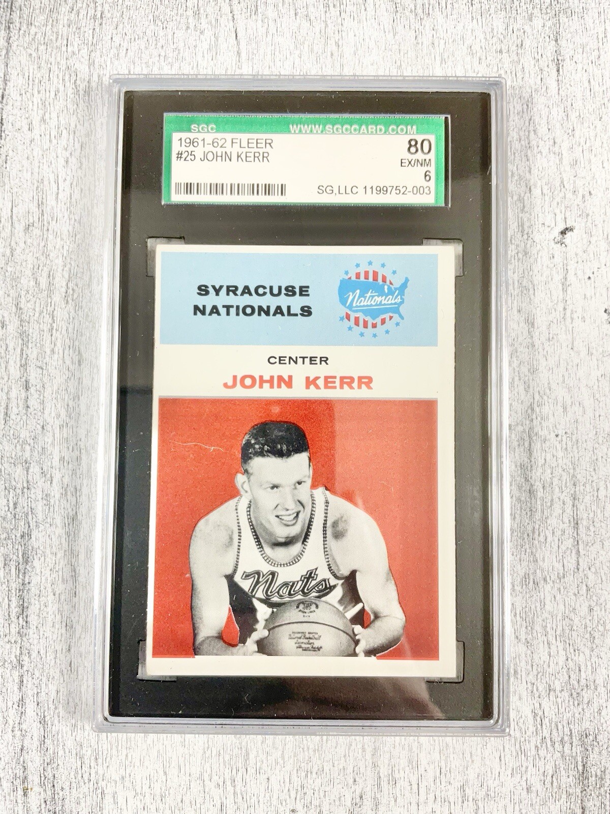 1961 Fleer John Kerr Syracuse Nationals #25 SGC 6 EX-MT Basketball Card