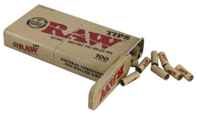 2 Displays (12 x) RAW Prerolled Tips Metal Tin 100 vorgerollte Tips Metalldose