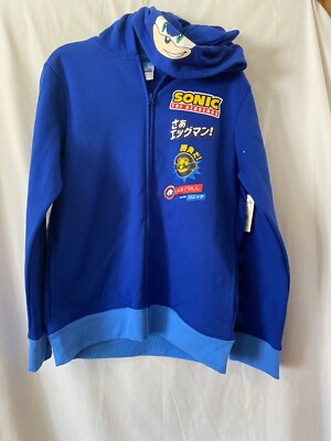 Boys Sonic The Hedgehog Costume Zip Up Fleece Hoodie Many sizes NEW