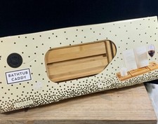 Bathtub Caddy Bamboo Bath Tub Rack Tray Bathroom Glass/Book/Pad/Tablet Holder