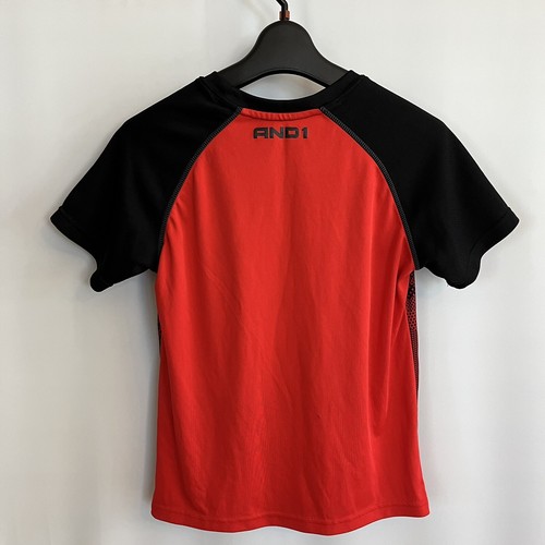 Andi Athletic Shirt Top Boys Large L 10/12 Red Black Camouflage Short Sleeve - Picture 2 of 6