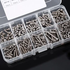 340pcs M3 Stainless Steel Screws And Nuts Assortment Kit Set Pan Head