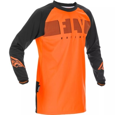 Fly Racing Windproof MX Jersey Offroad Top Orange Schwarz
