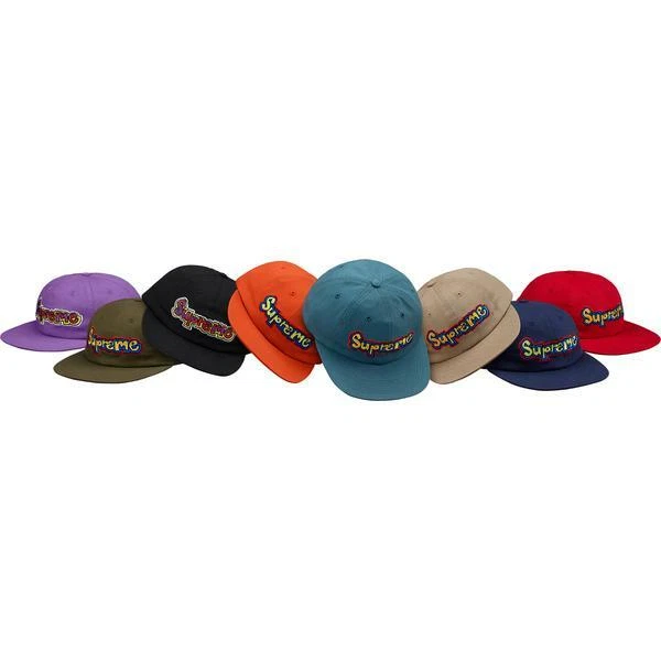 Casquette 6 panneaux logo Supreme Gonz noir orange rouge olive S/S 18