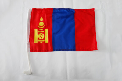Mongolia Car Flag 18'' x 12'' - Mongolian Car flags 30 x 45cm - Banner 18x12 INC
