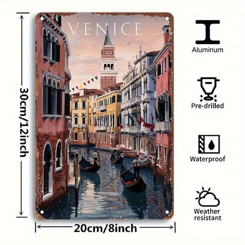 European Corfu Greece Rome Venice Italy Paris France Aluminum Sign 20cm x 30cm - Picture 17 of 31