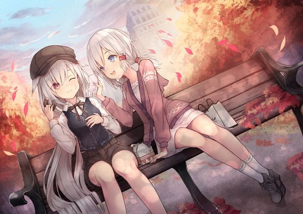 Azur Lane denver montpelier autumn leaves bench Custom Gaming Mat