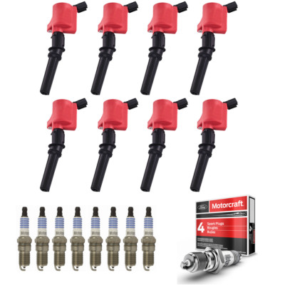 Energy Ignition Coil & Motorcraft Platinum Spark Plug for 03-08 Ford E-150 FD503