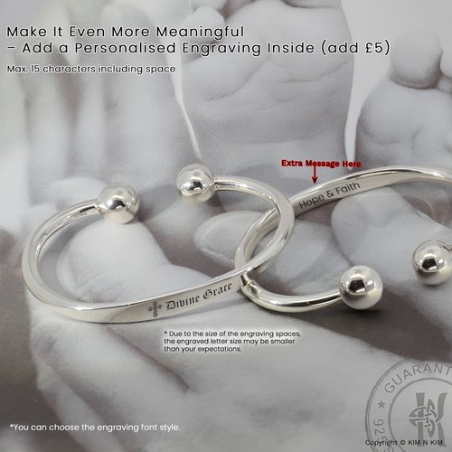 925 Sterling Silver Baby Christening Bracelet with Cross✔️Custom Engraving - Picture 5 of 16