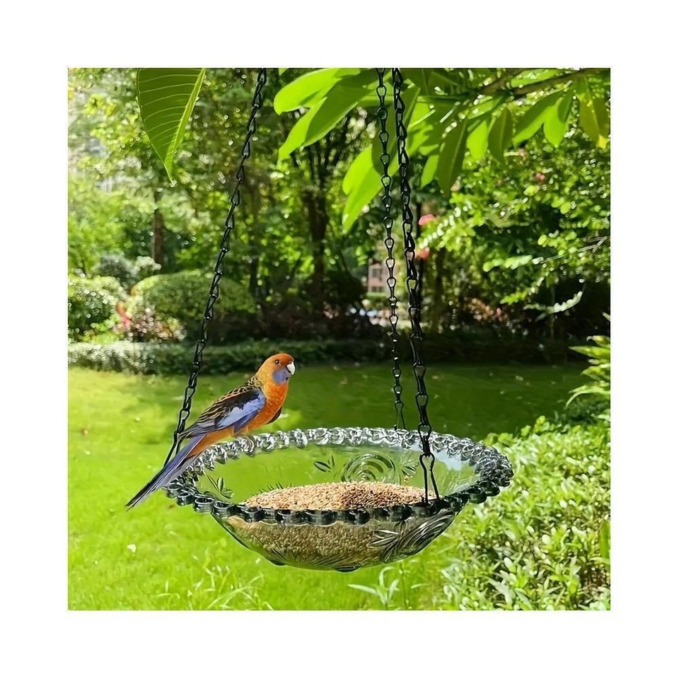 Hanging Bird Bath Outdoor Birdbath Bowl Hanging Bird Feeder Tray For