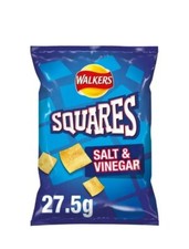 Walkers Squares Salt and Vinegar Snacks, 27.5 g (Pack of 32) - Free & Tracked 